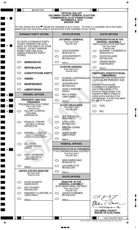 ballotpedia pennsylvania|sample voting ballot for pennsylvania.